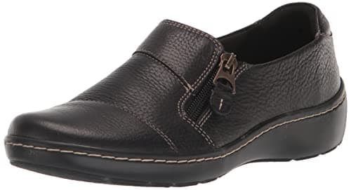 Image of Clarks Women's Cora Harbor Loafer, Black Leather, 4 UK