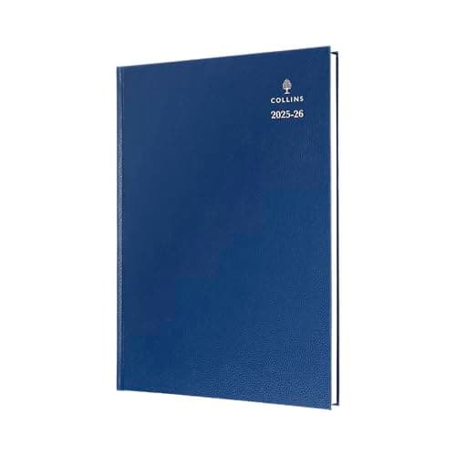 Image of Collins 'Desk' 13 Month Mid/Academic Year Planner, July 2025-July 2026-40M.60-2526 - Week-to-View Appointments Diary, A4 Hard Cover, Blue