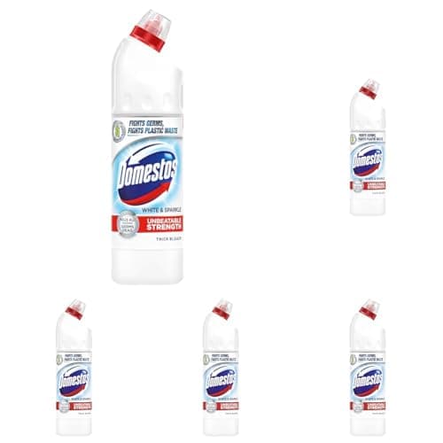 Image of Domestos White & Sparkle Thick Bleach eliminates all known germs disinfectant for a clean, safe home 750 ml (Pack of 5)