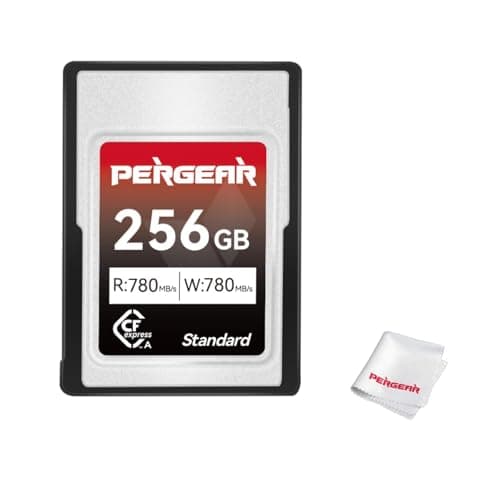 Image of Pergear Standard Series 256GB CFexpress Type A Memory Card, Up to Max 780MB/s Read Speed and Max 780MB/s Write Speed for 4K 120P, 8K 30P Recording, Compatible for Sony Alpha Cameras and FX Cameras