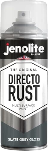 Image of JENOLITE Directorust Gloss Spray Paint | SLATE GREY | 400ml | Direct To Rust Spray Paint For Metal | Multi Surface Gloss Spray Paint For Wood, Metal, Plastic, Ceramic | RAL 7031