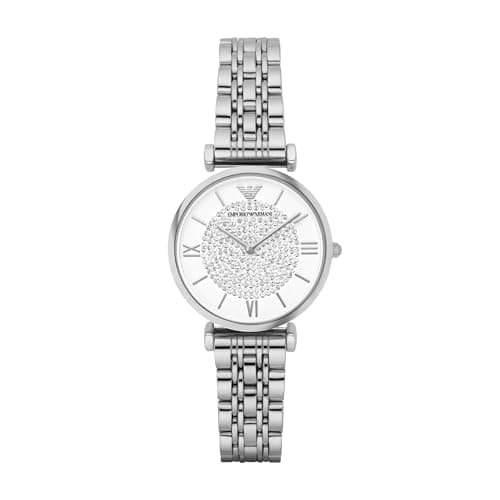 Image of Emporio Armani Watch for Women, Two Hand Movement, 32 mm Silver Stainless Steel Case with a Stainless Steel Strap, AR1925