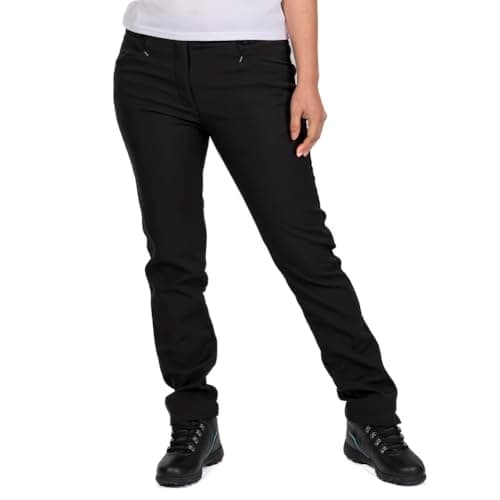 Image of Island GREEN Womens All Weather Windproof Thermal Golf Trousers, Black, Size 14/28L