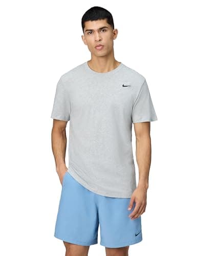 Image of NIKE AR6029-063 M NK DF TEE DFC CREW SOLID T-shirt Men's DK GREY HEATHER/BLACK Size L