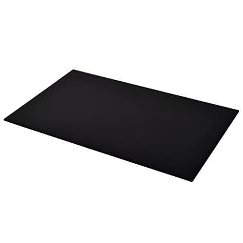 Image of vidaXL - A Versatile, Durable and Easy to Clean Black Rectangular Table Top, Made of Strong Tempered Glass - Suitable for Dining Tables, Coffee Tables and Garden Tables, 1200x650 mm