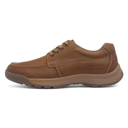 Image of Hush Puppies Mens Tan Leather Wide Fit Shoe - Size 10 UK - Brown