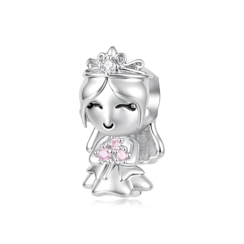 Image of ZUOHUI Women's Platinum Plated Copper Bride Groom Charms for Jewelry Making - Wedding Couple Beads for Pandora Bracelets, DIY Valentine’s Gift(YIC200)