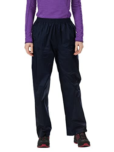 Image of Hazy Blue Womens Waterproof Over Trousers Rain Pants Overtrousers for Ladies Rainwear Walking Clothing (L - 14-16, Navy)