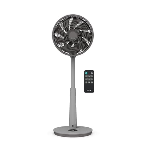 Image of Duux Whisper 3 Standing Fan with Remote Control, 26 Cooling Speeds, Height Adjustable, Multi-direction Oscilation, Quiet Fan with Night Mode and Timer, Grey