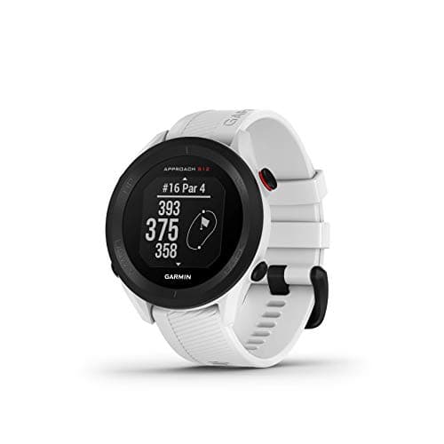 Image of Garmin Approach S12, 44mm GPS Golf watch, essential on course features, pre loaded with 43,000 courses, up to 30 hours in GPS mode, White