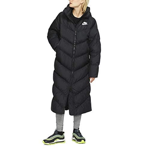 Image of NIKE W NSW Dwn Fill Parka Long Stmt, Women, womens, Parka, BV2881, Black/Black/White, XL