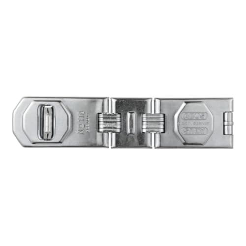 Image of ABUS ABU110195HS 110/195 Hinged Hasp & Staple, Steel, Polished, Round, 19.5x4.5x1.25 cm, 0.75 lbs, Tools Lock