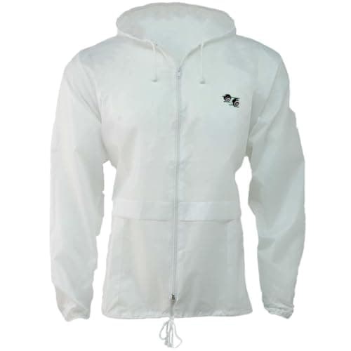 Image of G5 APPAREL Lawn Bowling White Kagool Cagoule Unisex Hooded Rain Jacket Bowls (M)