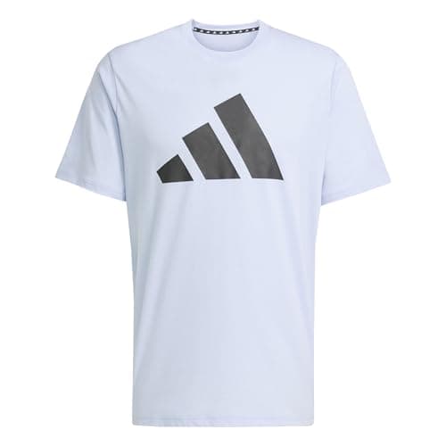 Image of adidas Men's Train Essentials Feelready Logo Training Tee, Glow Blue/Black, XL