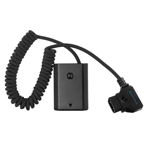 Image of KONDOR BLUE | D-Tap to NP-FZ100 Dummy Battery Compatible with Sony A7/FX3/FX30 + More | 16-36" Ultra Durable, & Nylon Braided with Reinforced Connectors | Black