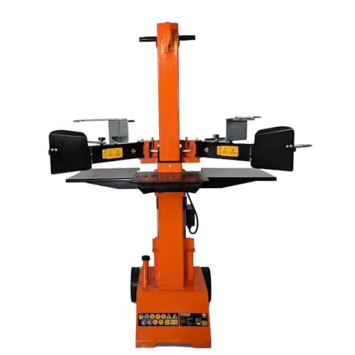 Image of Forest Master FM8VE 8-Ton Vertical Electric Log Splitter with 4-Way Blade – Heavy-Duty Vertical Wood Splitter with Wheels – Splits Logs up to 550mm – CE/UKCA Certified – UK 3-Pin Plug