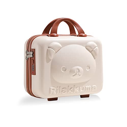 Image of Balakaka Vanity Case with Zipper 30x15x23 cm, 10 L Hard Shell Vanity Case with Combination Lock, Portable Water Proof Travel Makeup Case with Handle for Women Girl, Beige