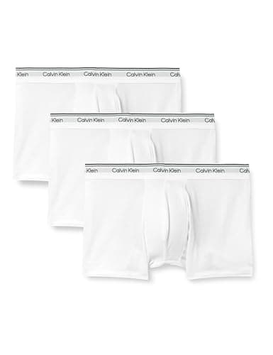 Image of Calvin Klein TRUNK 3 PK Trunk Men's, WHITE (WHITE), L