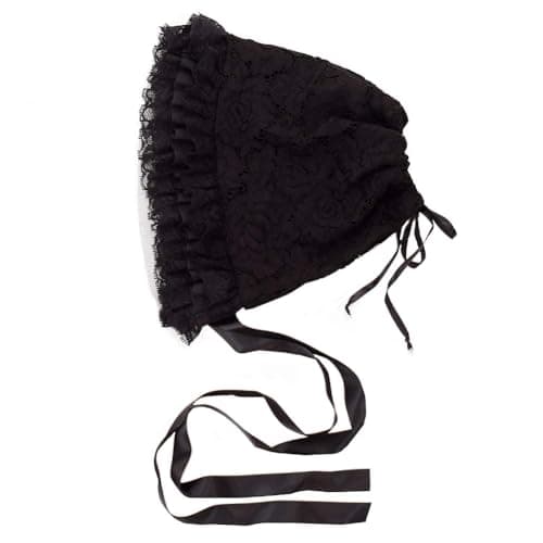 Image of COSDREAMER Women's Victorian Oversized Black Bonnet