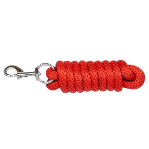 Image of GS Equestrian Lead Rope 2m – Durable Polypropylene Horse Lead Rope with Clip – Lightweight & Strong for Everyday Stable and Turnout Use (Red, 2M)