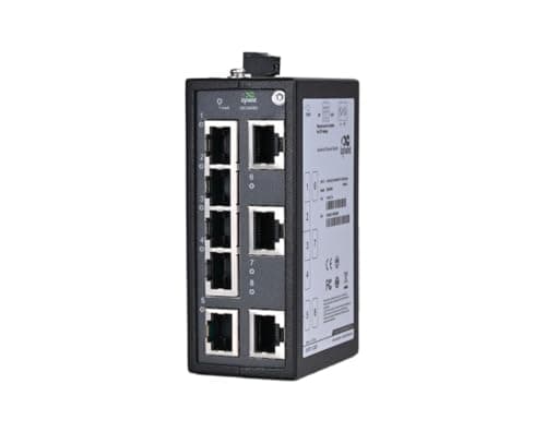 Image of InHand Networks 8-Port Industrial Ethernet Switch,Unmanaged, DIN-Rail, 10/100Mbps, Wide Voltage 9.6-60VDC/18-30VAC, IP30 Metal Housing, -40°C to 75°C, UL/CE Certified,DIP switch for QoS and BSP.