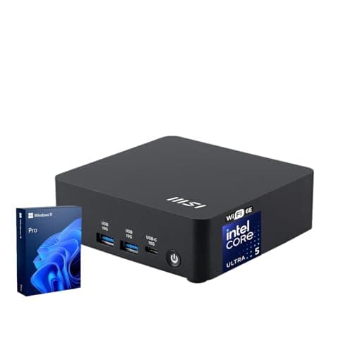 Image of msi Cubi NUC AI Business Mini Desktop, Intel 14-Core Ultra 5 125H, 16GB DDR5, 512GB SSD, Support 4-Display & 4K, 2 x Thunderbolt 4, 2 x HDMI, Dual 2.5G LAN, Wi-Fi 6E, Windows 11 Pro, Black