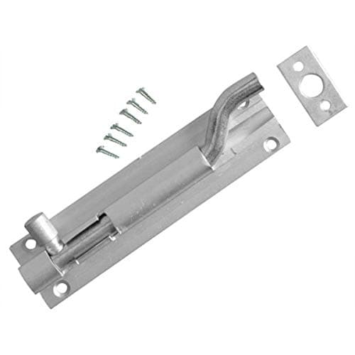 Image of 100mm 4 Inch Aluminium Door Bolt Swan Neck Offset with Screws (1)