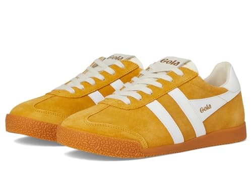 Image of Gola Elan Suede Women's Sun/White Trainers - UK 4