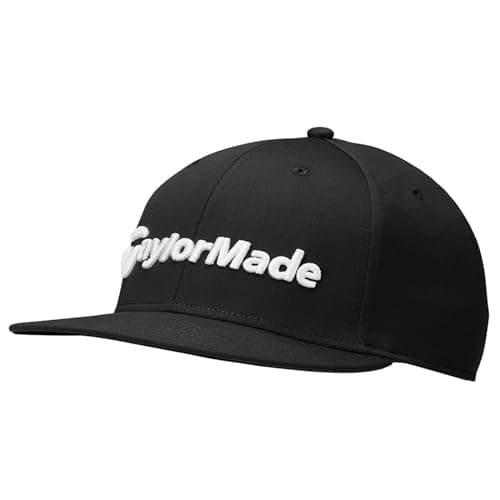 Image of TaylorMade Men's Flatbill Snapback Hat, Black, One Size