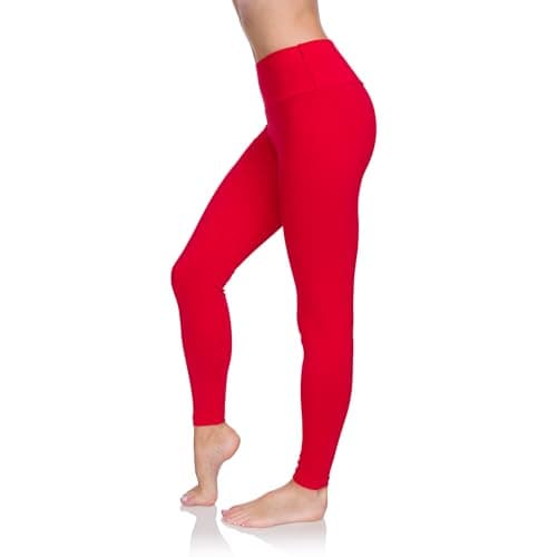 Image of SOFTSAIL Leggings for Women High Waist Workout Leggings for Women Sports Yoga Pilates Running Jogging Fitness Tummy Control Activewear High Waisted Sports Pants for Ladies Gym Clothes Red, 14