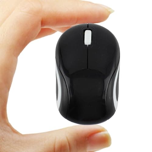 Image of Wireless Mouse Cute Mini Computer Mouse for Laptop-Small Size Pocket Portable Compact Travel USB Optical Mice 3 Buttons 1600 DPI Cordless Mouse for PC Computer Notebook MacBook Kids Girl Gift (Black)