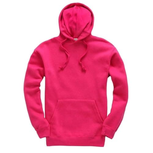 Image of Plain Pullover Hoodie Hooded Top Unisex Mens Ladies Hooded Sweatshirts Hot Pink, M