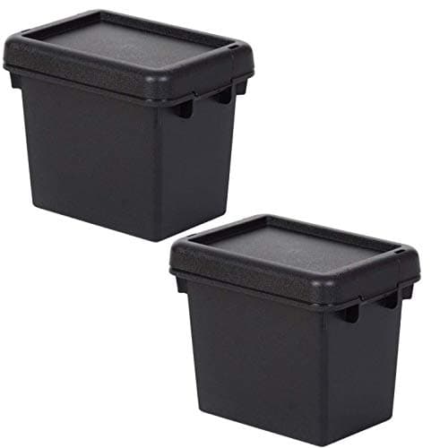 Image of Wham Bam 100% Recycled Super Strong Impact Resistant Black Re-Usable Storage Boxes With Lids 16 Litre 38.5 x 29 x 21.5cm (2 Boxes)