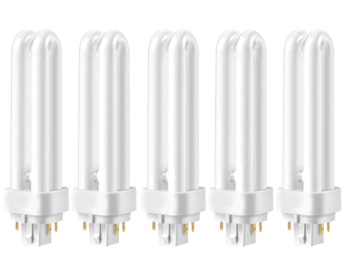 Image of MDLITIN 13W CFL G24Q-1 4 Pin Compact Fluorescent Light, 13W PLC Tube Bulbs 1600LM, Energy Saving G24Q-1 Compact Fluorescent Lamp, CFL Light Bulbs 6500K Cool White, Double Turn 2U Tube Pack of 5