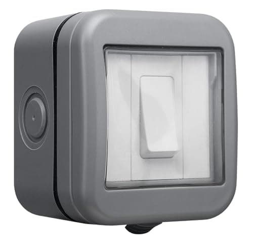 Image of BG Electrical Outdoor Single Wall Switch, Weatherproof, Grey, 13A, IP55 Rated, WPB12