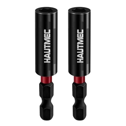 Image of HAUTMEC 2PCS Magnetic Impact Drill Bit Holder, Universal 1/4" Hex Shank Bit Holder Extension, Durable Chrome Vanadium Steel, Quick-Change Screwdriver Bit Adapter, HT0163