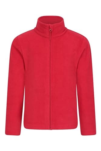 Image of Mountain Warehouse Camber II Kids Full-Zip Fleece - Comfy, Lightweight Sweatshirt, Full-zip, For Boys & Girls - For Spring Summer, Camping, Outdoors & Hiking Dark Red Teen Size 13 Years