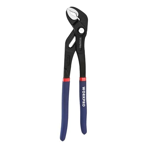 Image of WORKPRO 305 mm Water Pump Pliers, 50 mm Wide Jaw Capacity Quick Adjustable Tongue and Groove Plier, Cr-V Steel Slip Joint Pipe Grips Tools with Non-Slip Handle