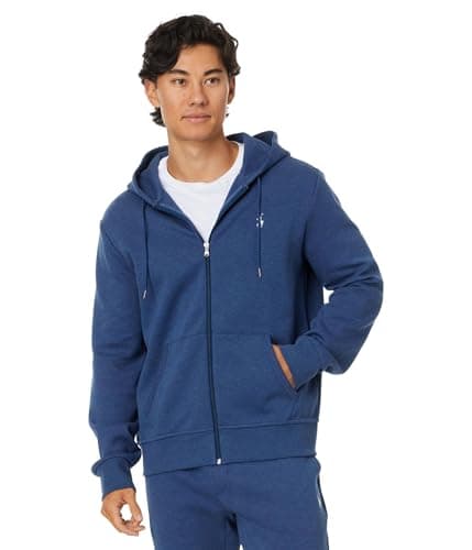 Image of POLO RALPH LAUREN Men's Double-Knit Full-Zip Hoodie, Derby Blue Heather, XL