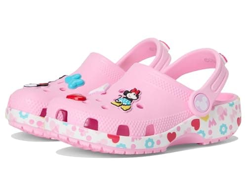 Image of Crocs Unisex-Child Kids' Disney Clog | Mickey Minnie Mouse Shoes, Pink/Minnie Jibbitz, 7 UK Child