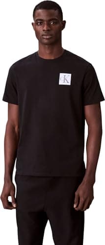 Image of Calvin Klein Men's Short Sleeve Gradient Monogram Logo Cotton T-Shirt, Black (Black), S