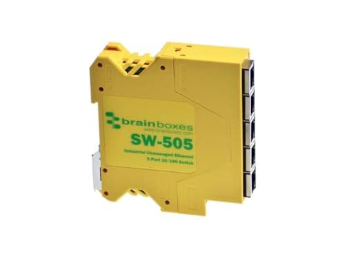 Image of Brainboxes Industrial Compact Ethernet 5 Port Switch DIN Rail Mountable