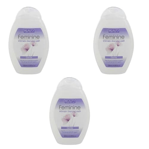 Image of Beauty Formulas Feminine Intimate Cleansing Wash, Gentle, 250ml, Pack of 3