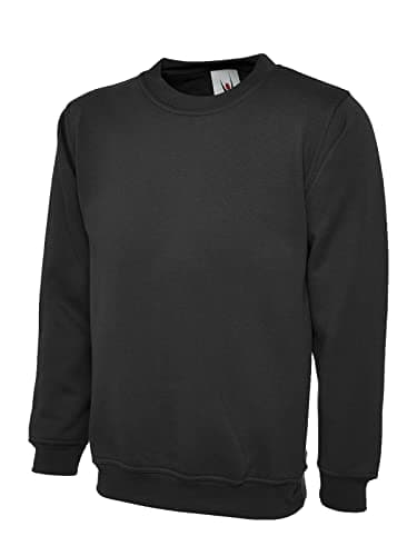Image of Mad Ink Plain Classic Crewneck Sweatshirt Jumper Top (XL, Black)