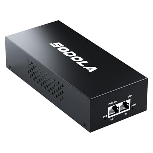 Image of Sodola 2.5G PoE Injector, IEEE 802.3af/at/bt, Non-PoE to PoE Adapter, 100/1000/2500Mbps, Supplies Up to 90W, Plug & Play, Desktop/Wall-Mount, Distance Up to 100m, Idea for AP/IP Camera/IP Phone