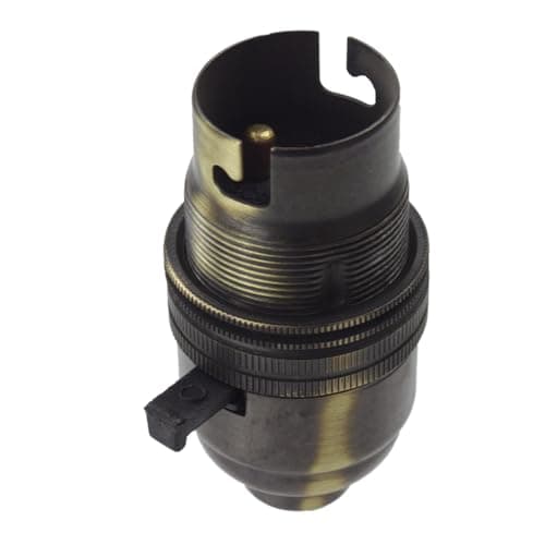Image of Lamp Holder | BC | B22 | Bayonet Cap Lamp Holder Switched Made in The UK (Antique Brass)