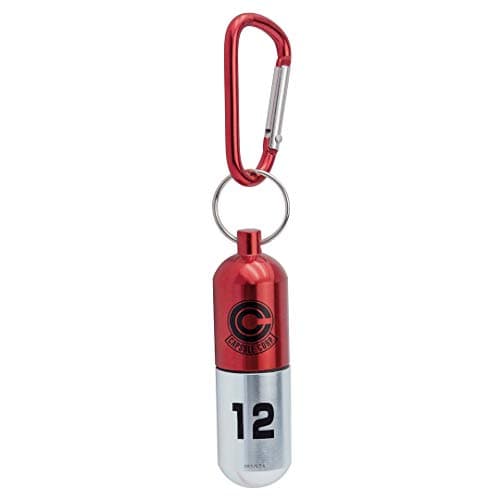 Image of ABYSTYLE Dragon Ball Z 3D Red Capsule Corp Aluminum Keychain 3.3" x 1" Unscrew to Store Cash Anime Manga DBZ Accessories