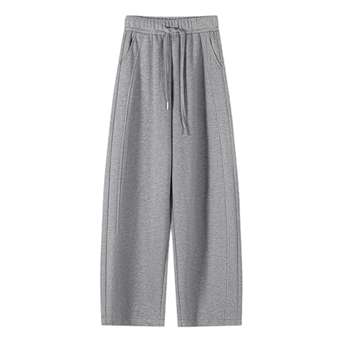 Image of Womens Fleece Lined Wide Leg Pants High Waisted Thick Warm Loose Straight Leg Trousers Casual Banana Pants
