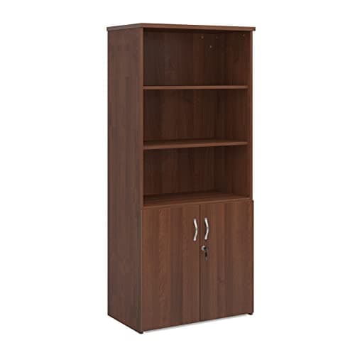 Image of Mr Office Universal combination unit with open top 1790mm high with 4 shelves, Walnut