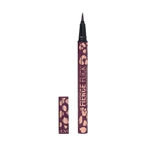 Image of Revolution Fierce Flick Felt Eyeliner Pen, Precise Application, Ultra Pigmented & Waterproof, Eye Makeup, Cherry Coded Burgundy, Vegan & Cruelty-Free